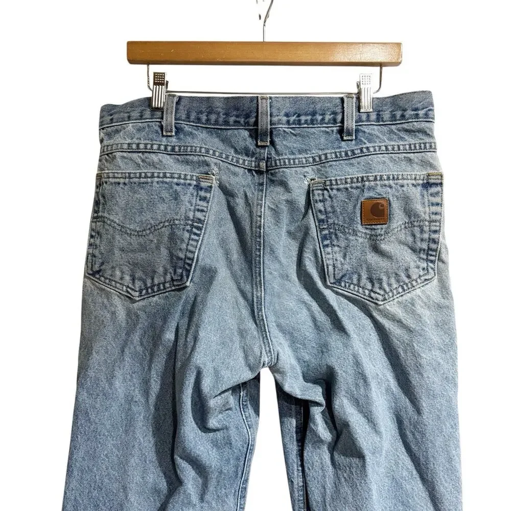 Carhartt Jeans Mens Size 36x30 Workwear Cotton Denim Relaxed Fit Blue‎ B17 DST